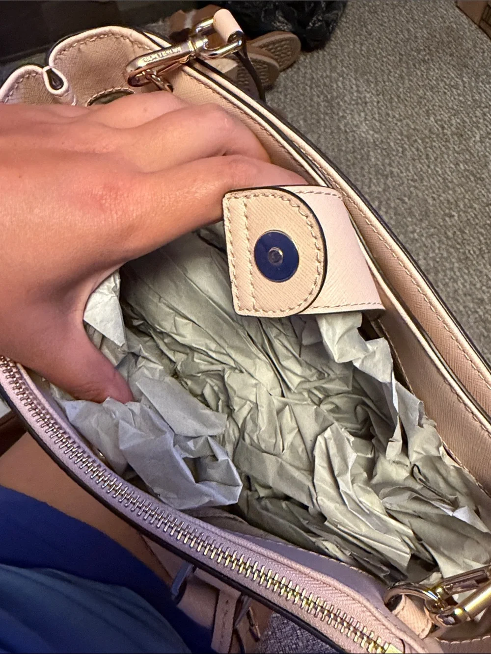 Michael Kors Blush Pink Saffiano Satchel with Shoulder Strap